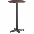 Lancaster Table & Seating LT 24'' Round Reversible Cherry / Black Laminated Bar Height Table Top and Base Kit with 22'' Plate 349C24RS222B